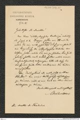 Nachlass Franz Steindachner, Brief von Chr. Lütken an Franz Steindachner (05.05.1881), Inv.Nr. 317.11, Seite 1
